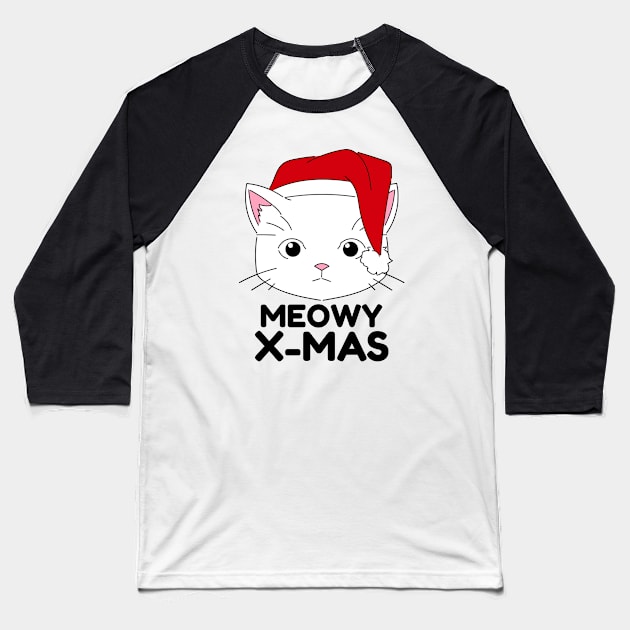 Christmas Cat Baseball T-Shirt by MONMON-75